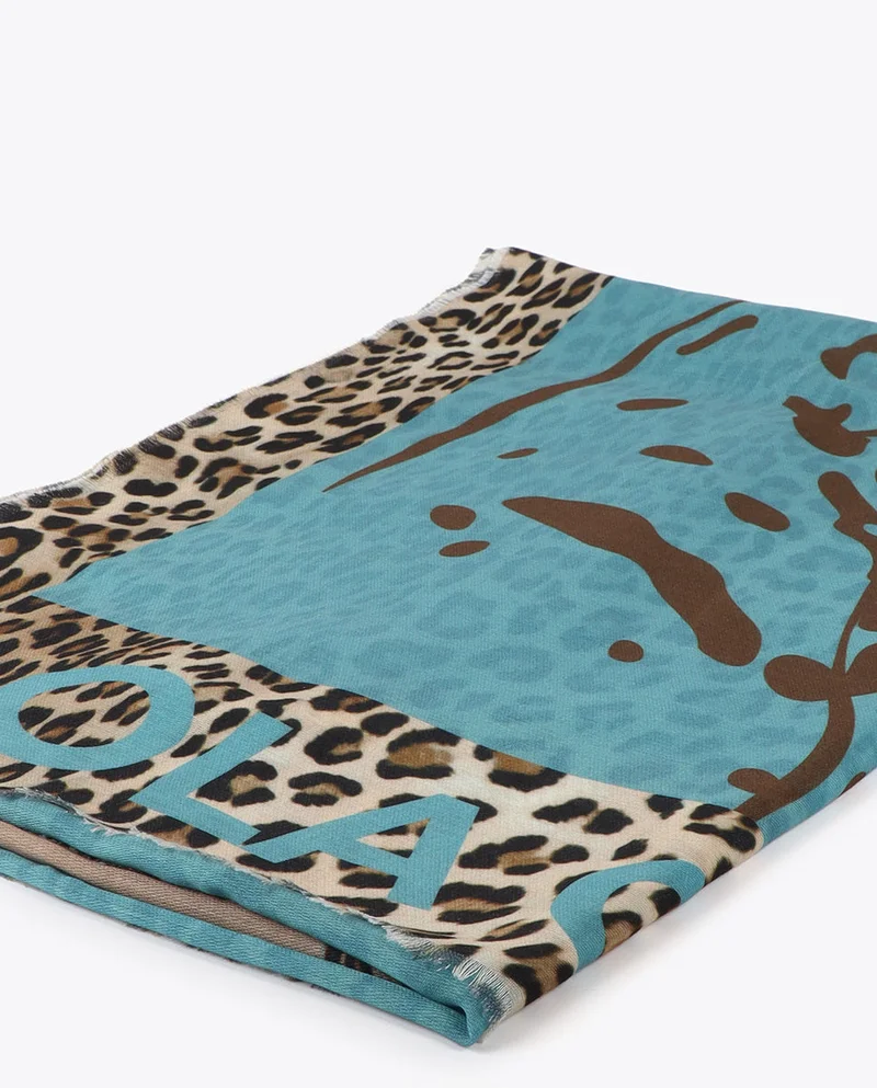 لولا كساديمونت Double-Sided Tiger Face Print Scarf